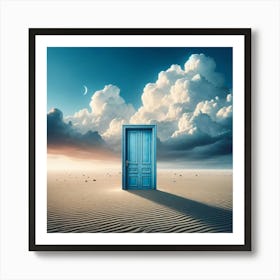 Blue Door In The Desert Art Print