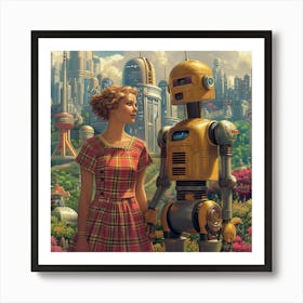 'The Robot And The Girl' Art Print