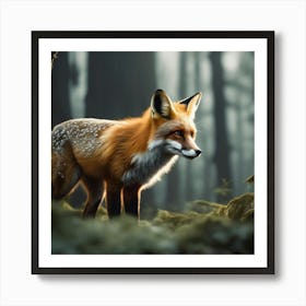 Red Fox In The Forest 35 Art Print