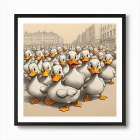 Flock Of Ducks Art Print