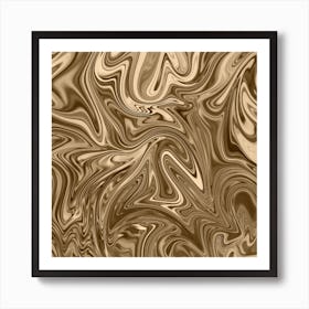 Tan Liquid Marble Art Print