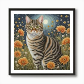 Cat In The Meadow Art Print