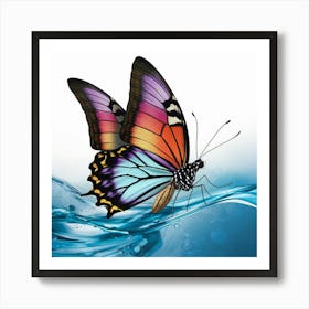 Butterfly In Water Art Print