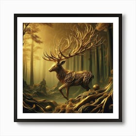 Deer In The Forest Art Print