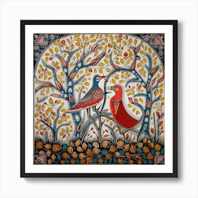 Birds In The Forest By artistai Art Print