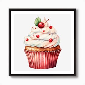 Cupcake With Cherry 2 Art Print