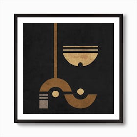 Alchemical Escapades Black 3 Square Art Print