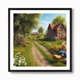 Farm Scene Art Print