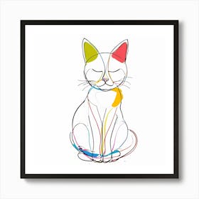 Whiskers of Wonder: The Colorful Calm of Cats Model II Art Print