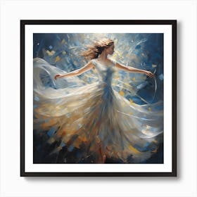 Dancer In White Dress 1 Art Print