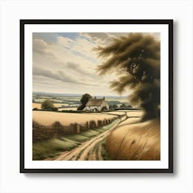 Country lane in England Art Print