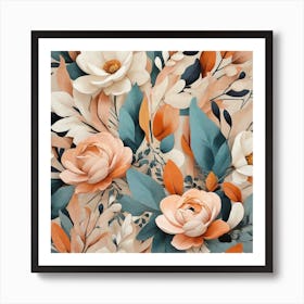 Floral Wallpaper 1 Art Print