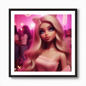 Barbie Doll In Pink Dress Art Print