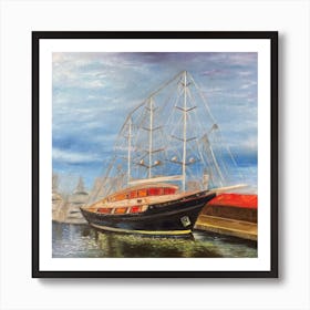 Boat painting from Spain Art Print