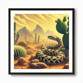 Rattlesnake In The Desert Affiche