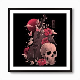 Death And Music Square Art Print