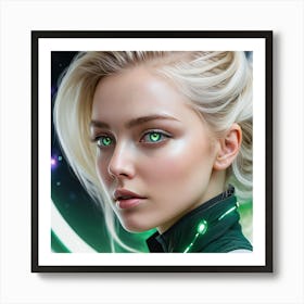 Girl With Green Eyes Art Print