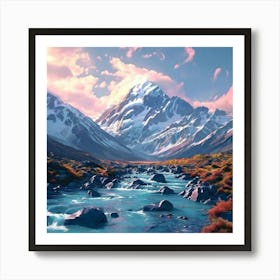 Aoraki Mt Cook National Park New Zealand Art Print