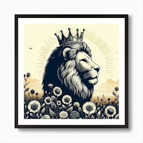 Lion In The Meadow 1 Art Print