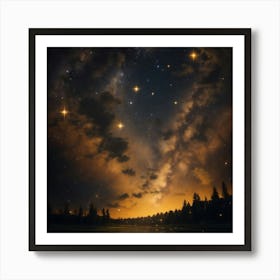 Starry Night Sky Art Print