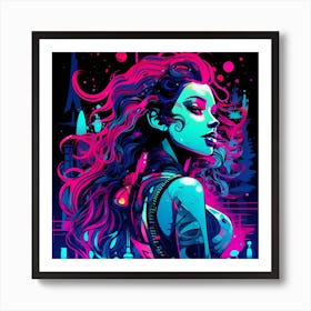 Futuristic Girl 5 Art Print