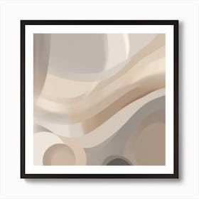A Sophisticated Muted Neutrals Abstract 5 Art Print