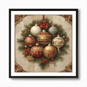 Christmas Ornaments Art Print