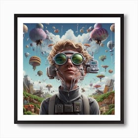 Young Man In Space Art Print