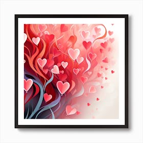 Valentine´s Day Hearts texture 1 Art Print