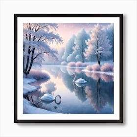 Winter Swans Art Print