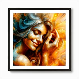 Abstract Of A Woman smiling Art Print