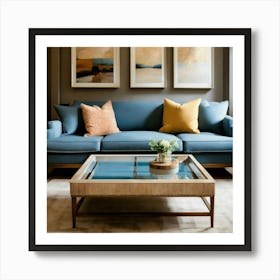 A Photo Of A Living Room With A Large Sofa (4) Art Print