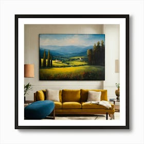 A Photo Of A Large Painting Of A Landscape 17 Art Print