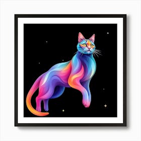 Rainbow Cat Art Print