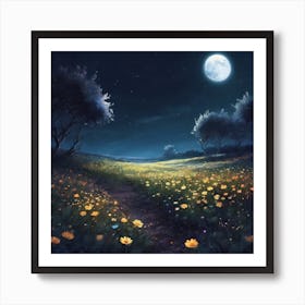 Moonlight In The Field Poster