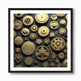 Golden Gears 2 Art Print