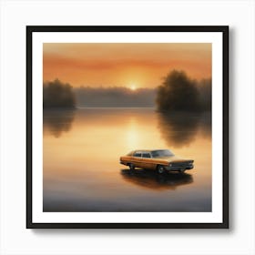 Car In The Water Art Print