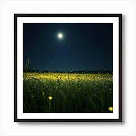 Moonlight In A Field Art Print