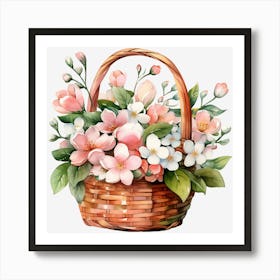 Basket Of Flowers 2 Art Print