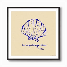 Coquillage Bleu Square Art Print