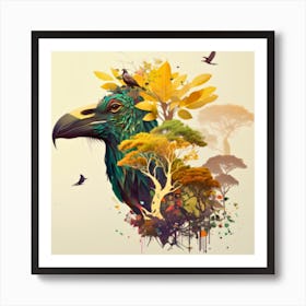 bird flower Art Print