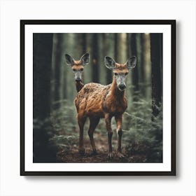 Deer In The Forest Art Print