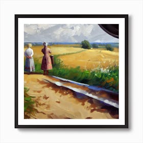 Two Women In A Field Art Print