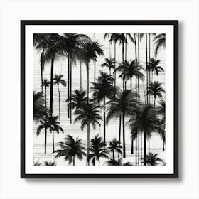 Black palm trees. Art Print