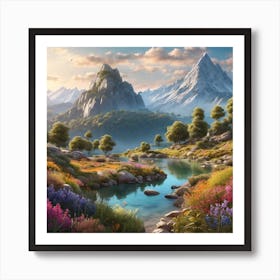 Peaceful Landscapes Ultra Hd Realistic Vivid Colors Highly Detailed Uhd Drawing Pen And Ink P (3) Art Print