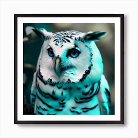 Owl With Blue Eyes 43 Art Print