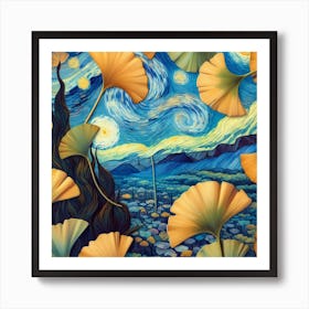 Tropical leaves of ginkgo biloba 9 Art Print