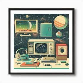 Retro Tv Art Print