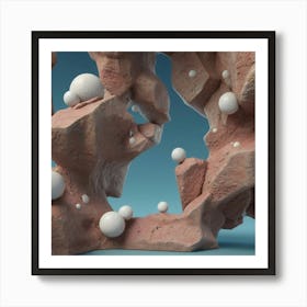 Rock Formation With Spheres Art Print