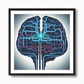Pixelated Brain 5 Art Print